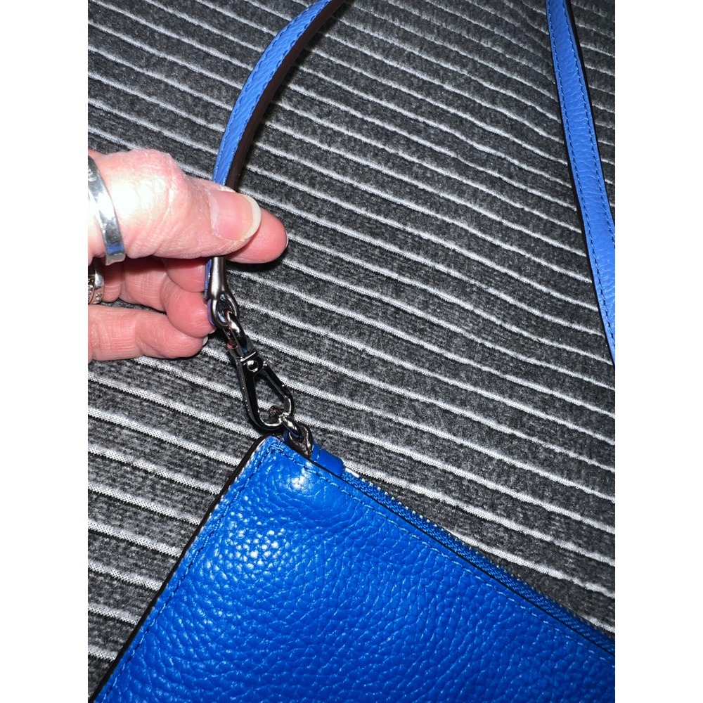 Michael Kors Pebble Leather Double Pouch Crossbody Bag Oxford Multi Blue - Picture 6 of 16